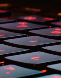 A black keyboard of a modern laptop.